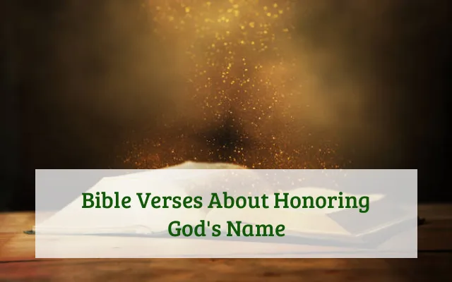 Bible Verses About Honoring God's Name